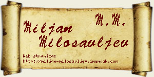 Miljan Milosavljev vizit kartica